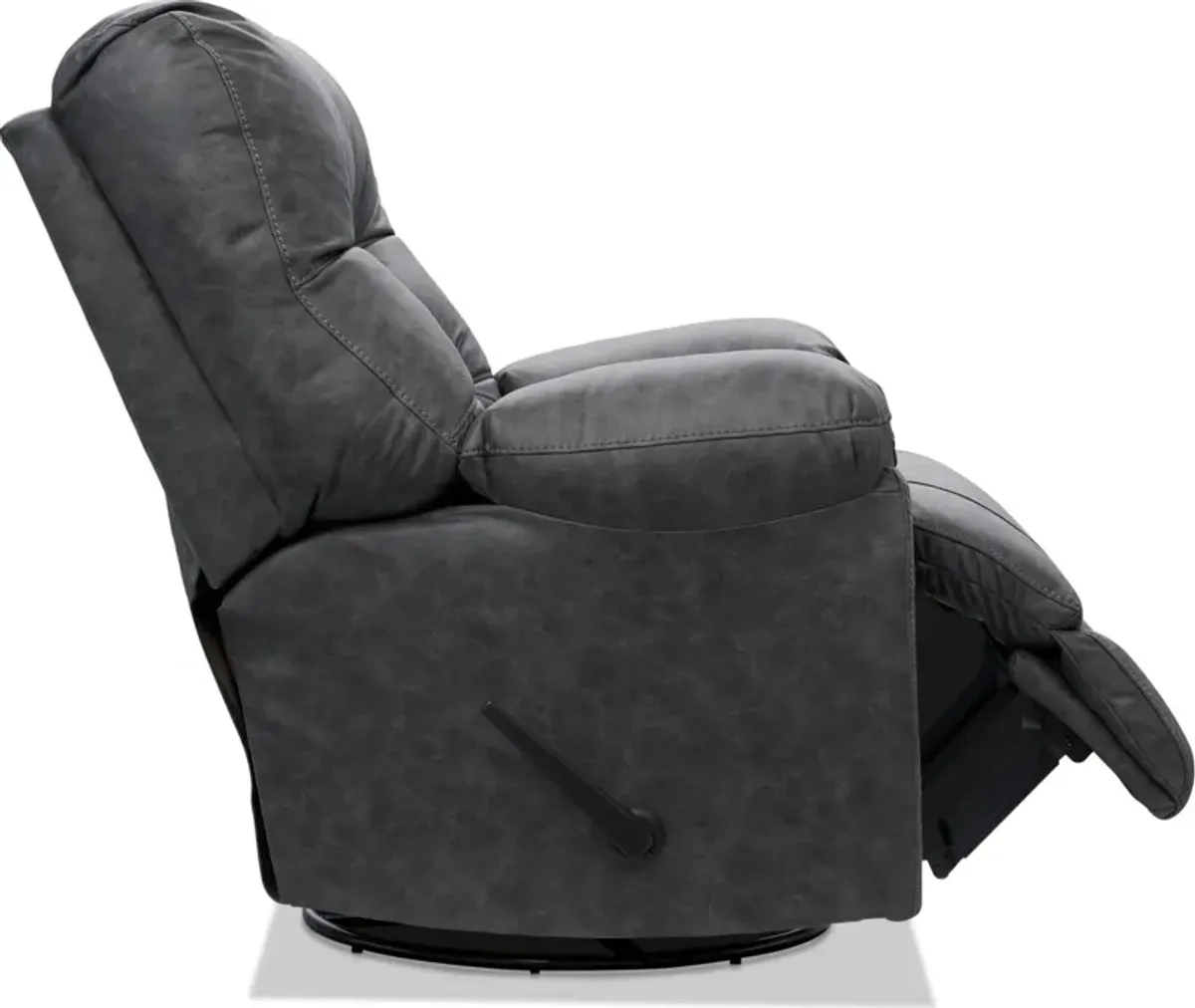 Russ Swivel Rocker Manual Recliner - Charcoal