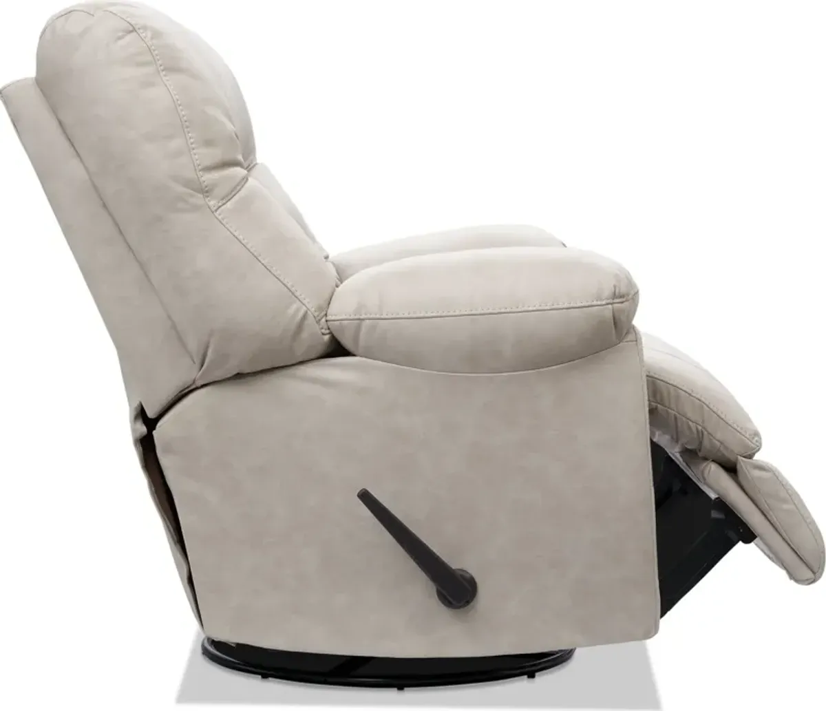 Russ Swivel Rocker Manual Recliner - Cream