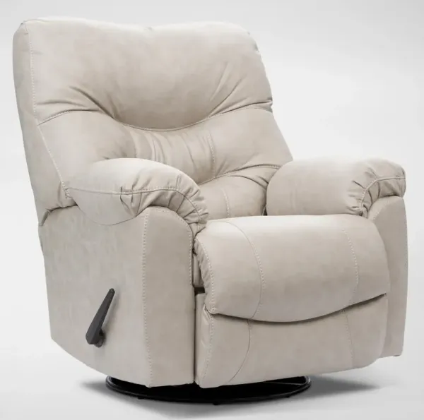 Russ Swivel Rocker Manual Recliner - Cream