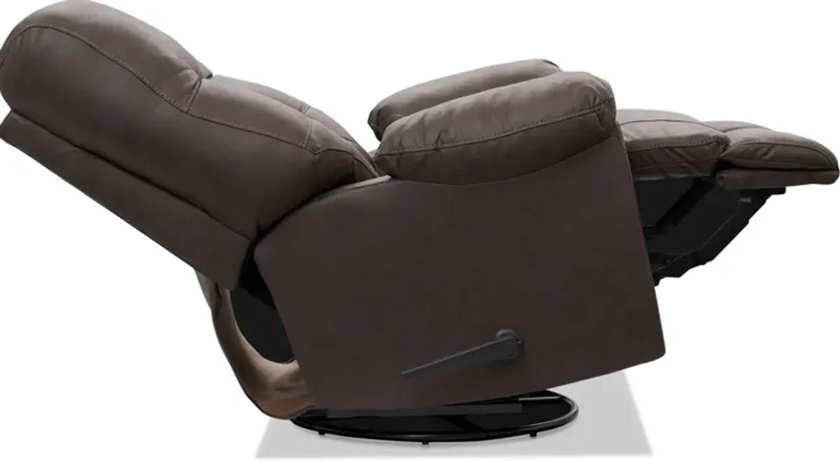 Russ Swivel Rocker Manual Recliner - Brown