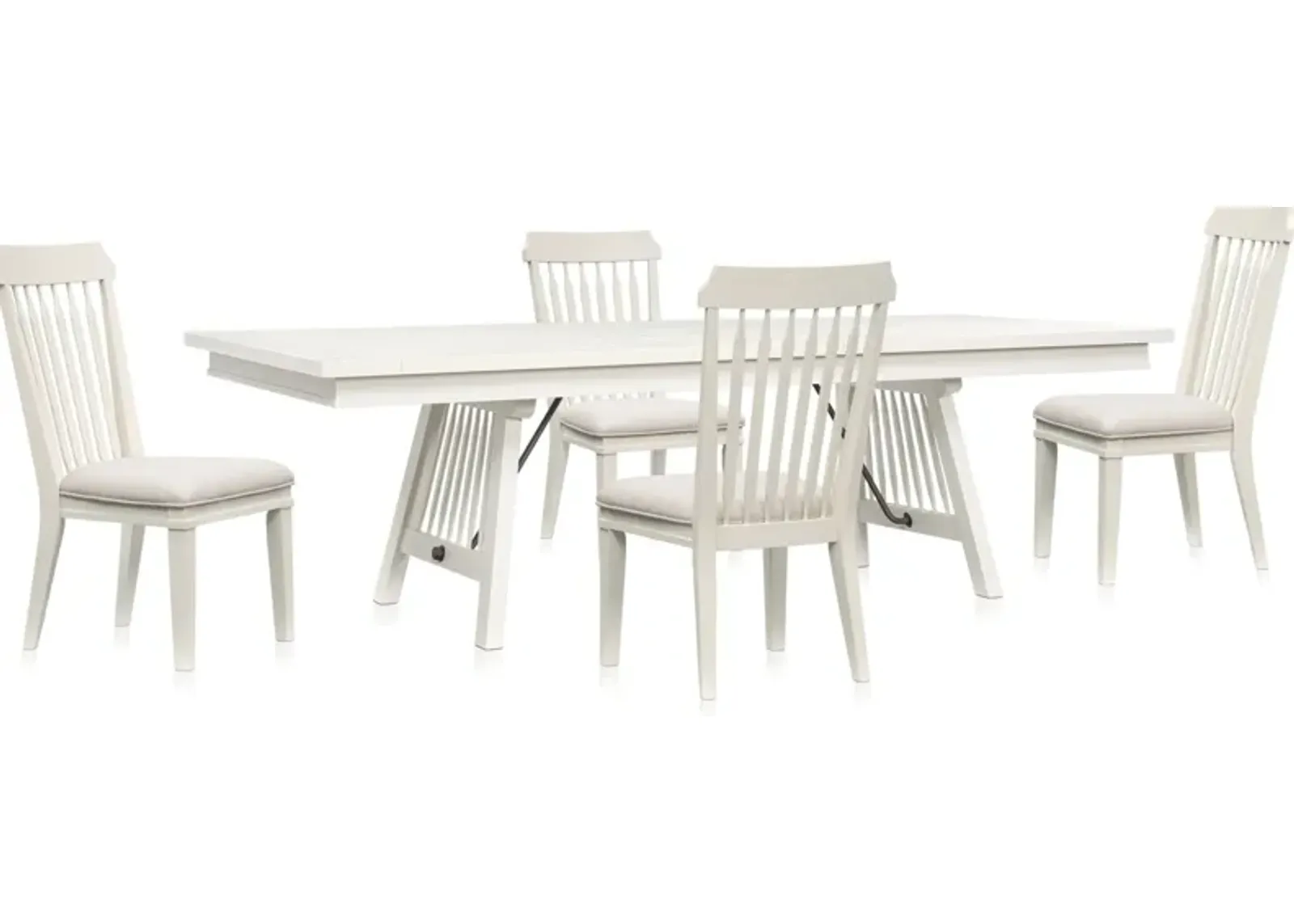 Willow Spring Extendable Dining Table and 4 Side Chairs - Ivory