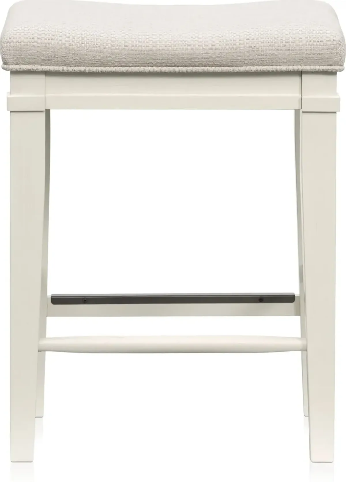 Willow Spring Extendable Kitchen Island and 4 Counter-Height Backless Stools - Ivory