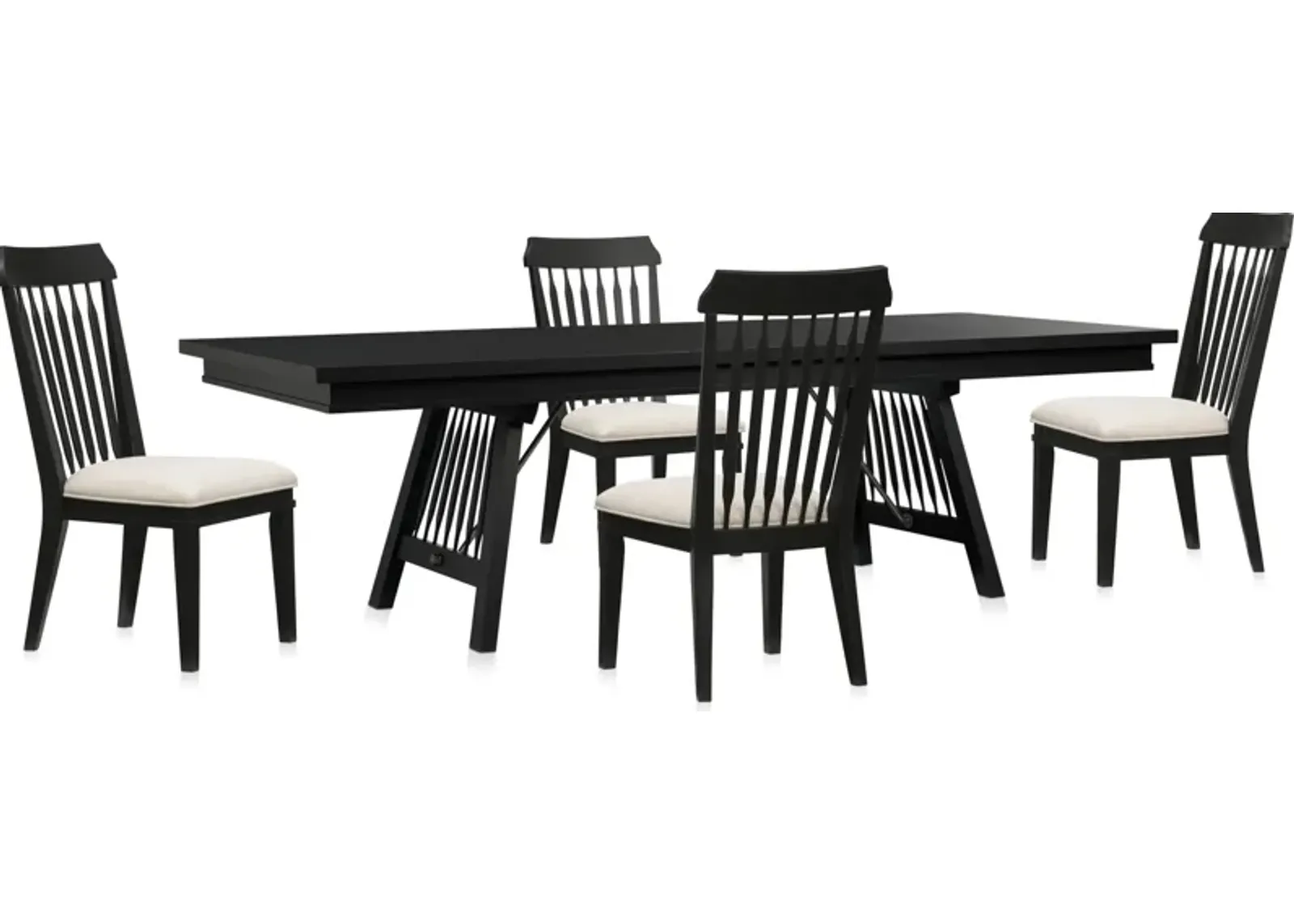 Willow Spring Extendable Dining Table and 4 Side Chairs - Black