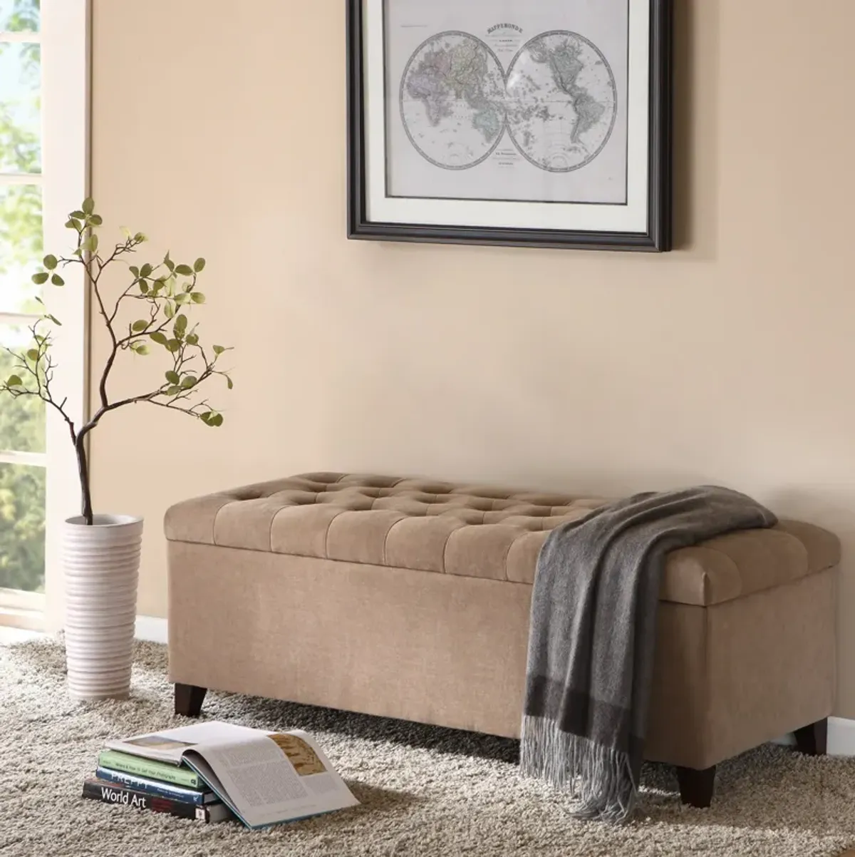 Wilmer Storage Bench - Sand