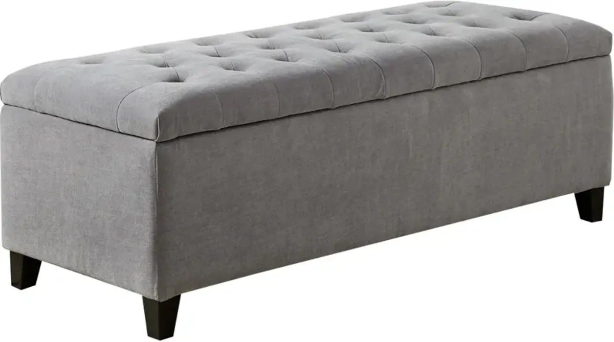 Wilmer Storage Bench - Light Gray