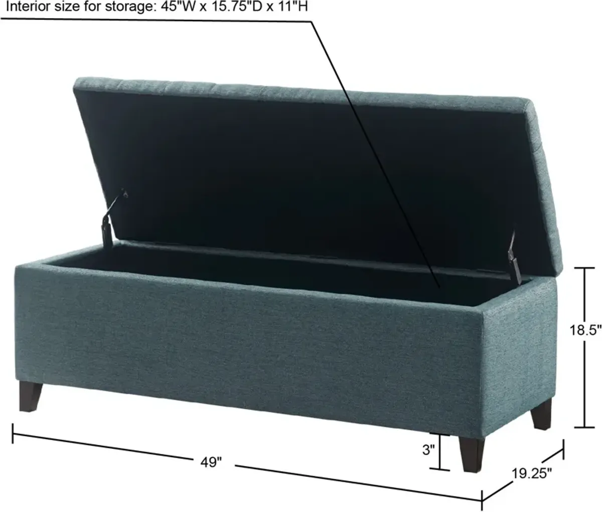 Wilmer Storage Bench - Green