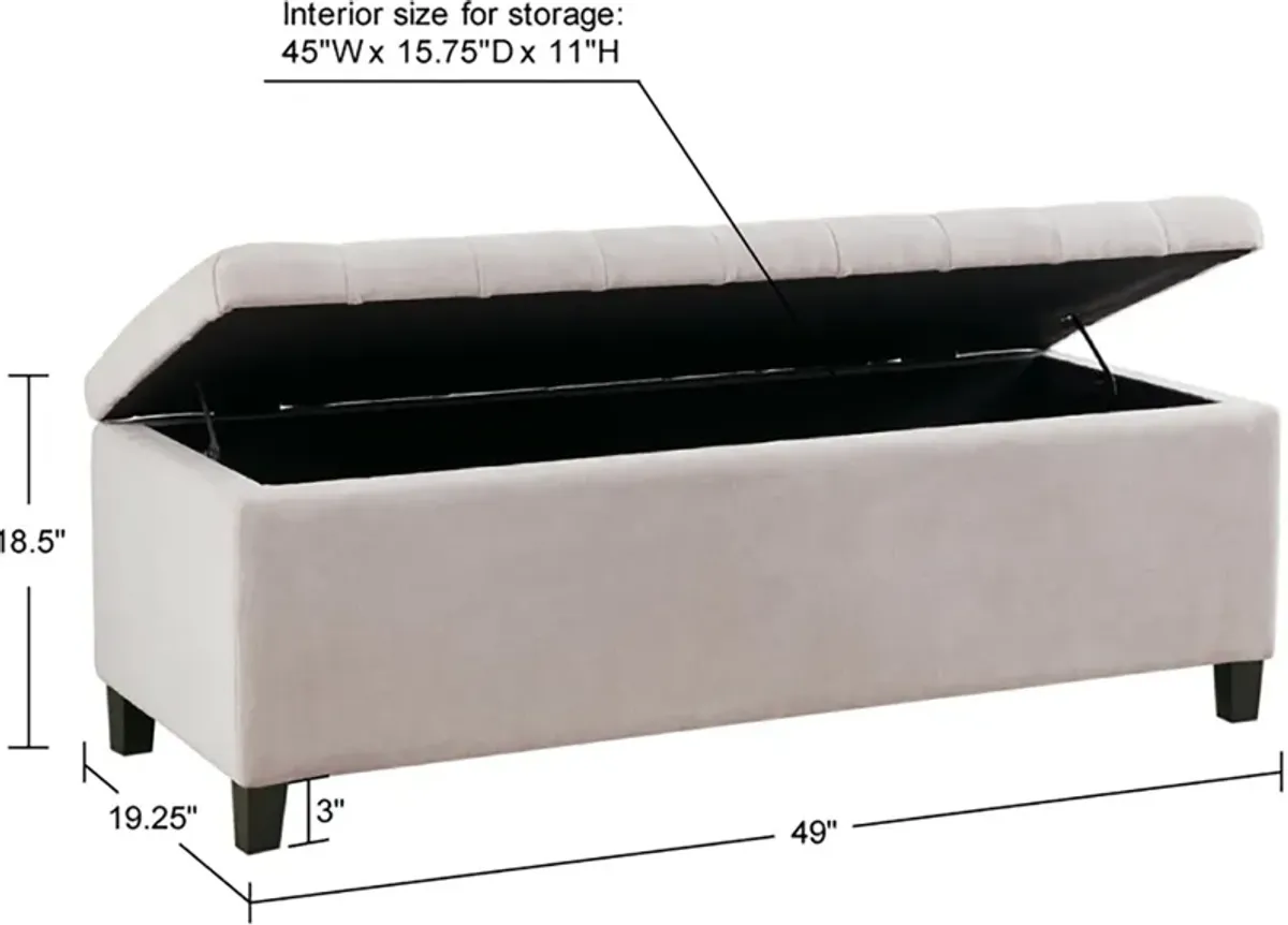 Wilmer Storage Bench - White