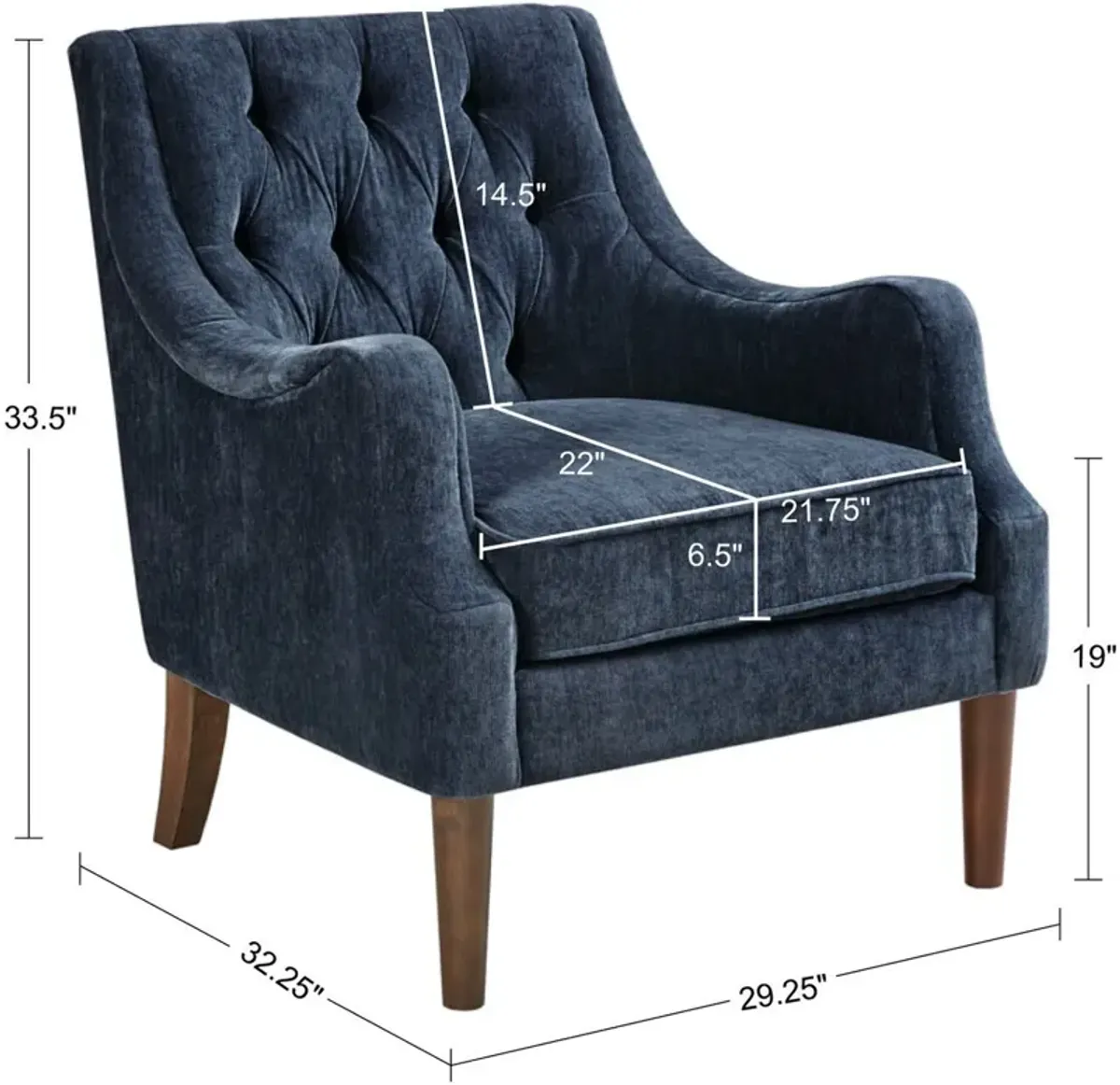 Chantal Accent Chair - Blue