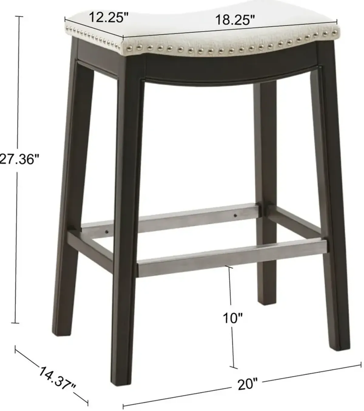 Vincenzo Counter-Height Stool - Cream