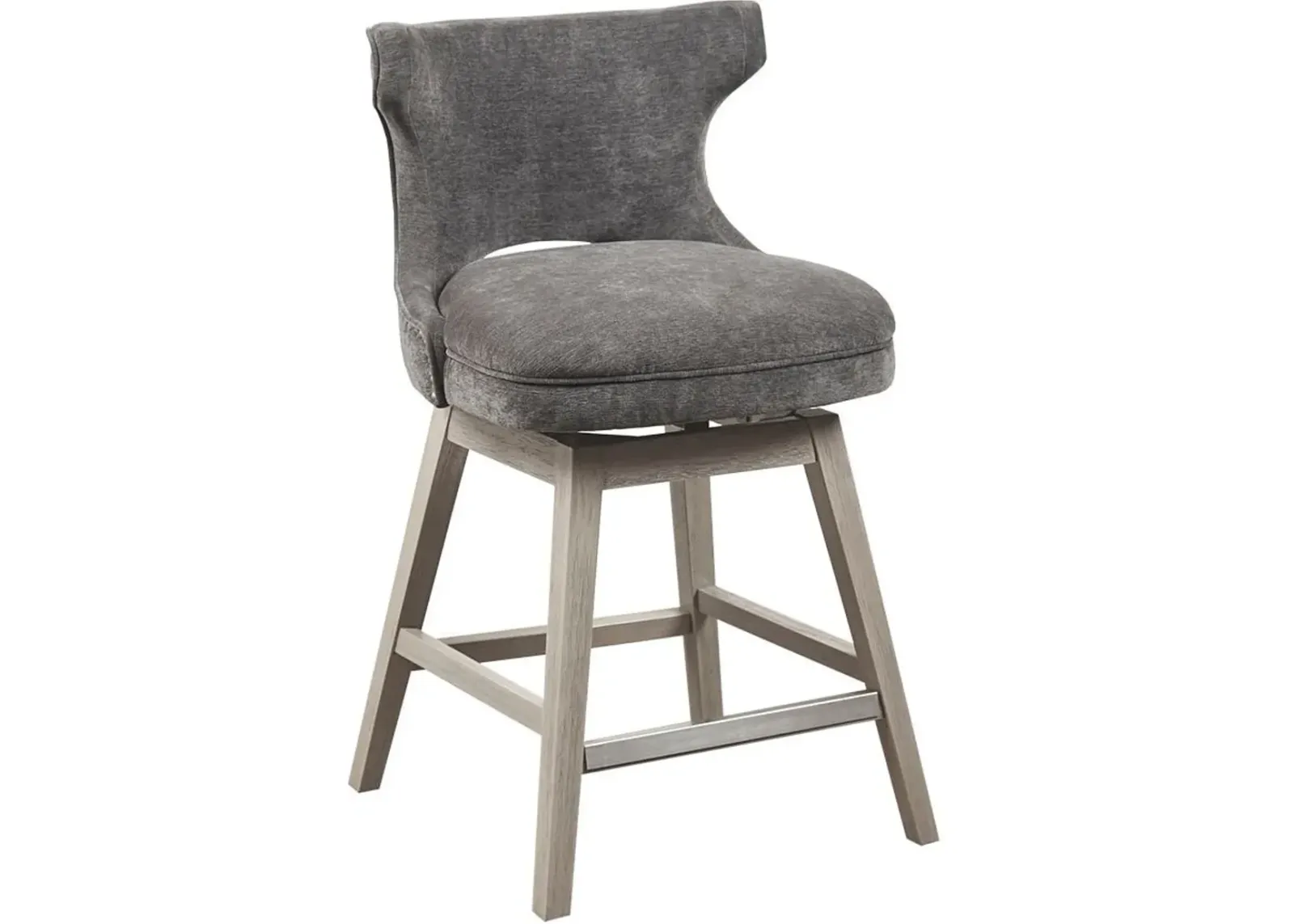 Wilma Swivel Counter-Height Stool - Dark Gray