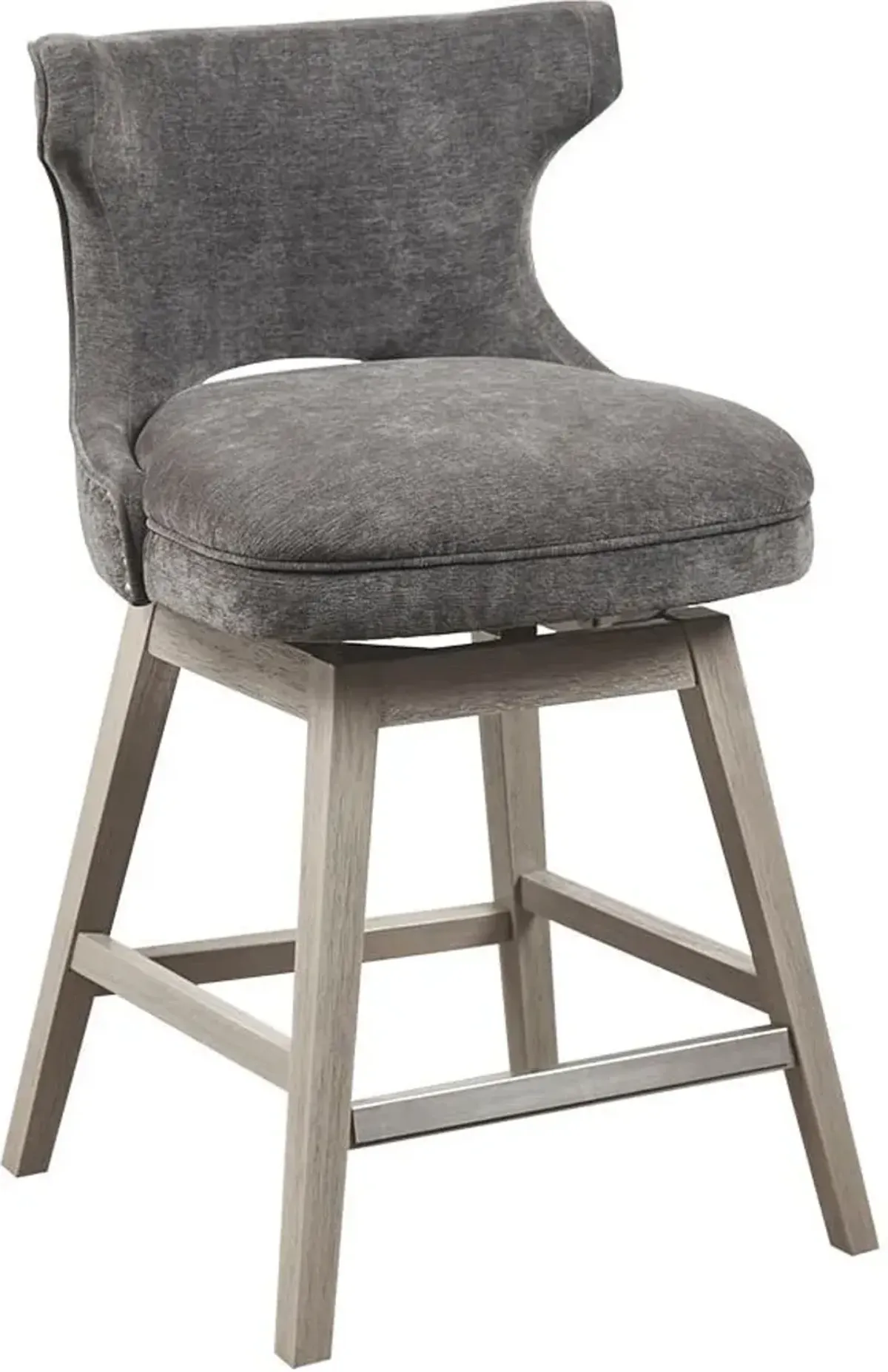 Wilma Swivel Counter-Height Stool - Dark Gray