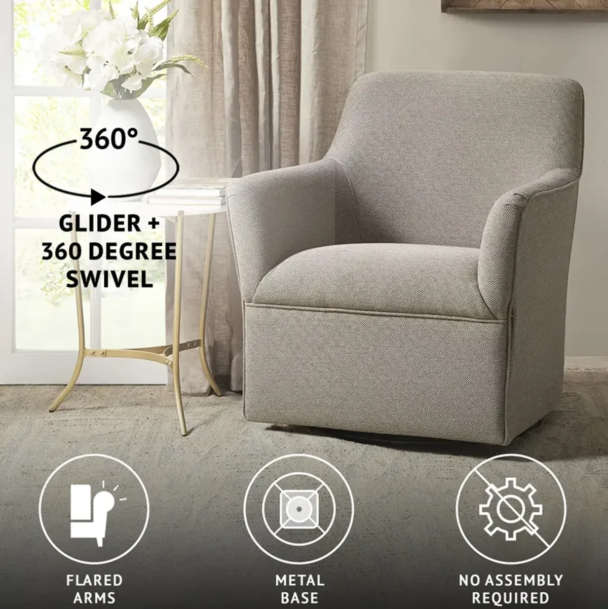 Sycamore Swivel Glider Chair - Taupe