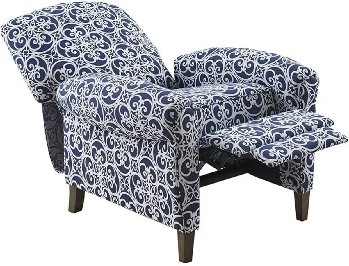 Ginny Push-Back Recliner - Blue