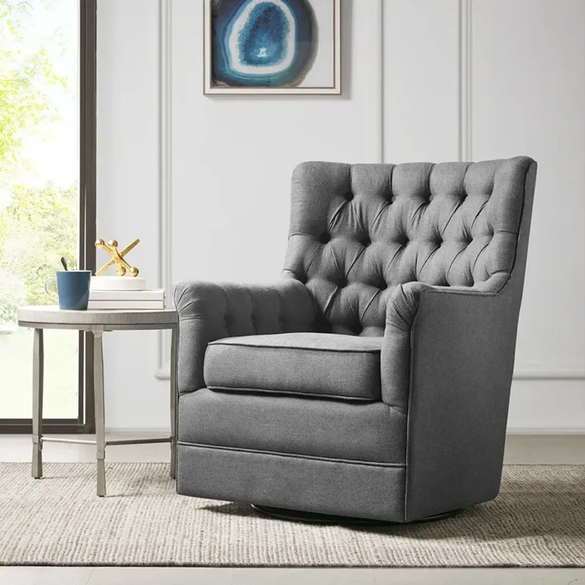 Sonnet Swivel Glider Chair - Gray