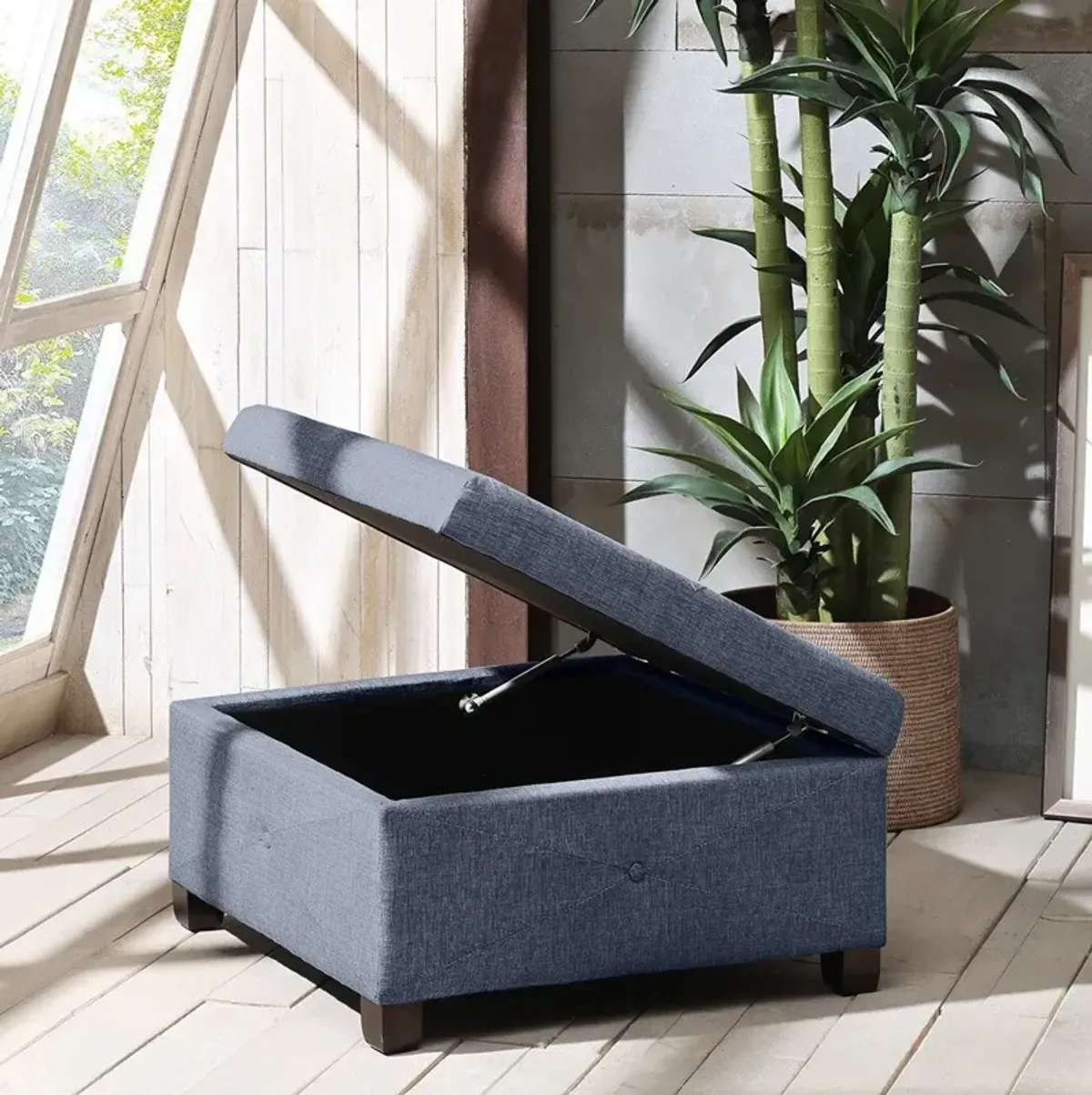 Perris Storage Ottoman - Blue