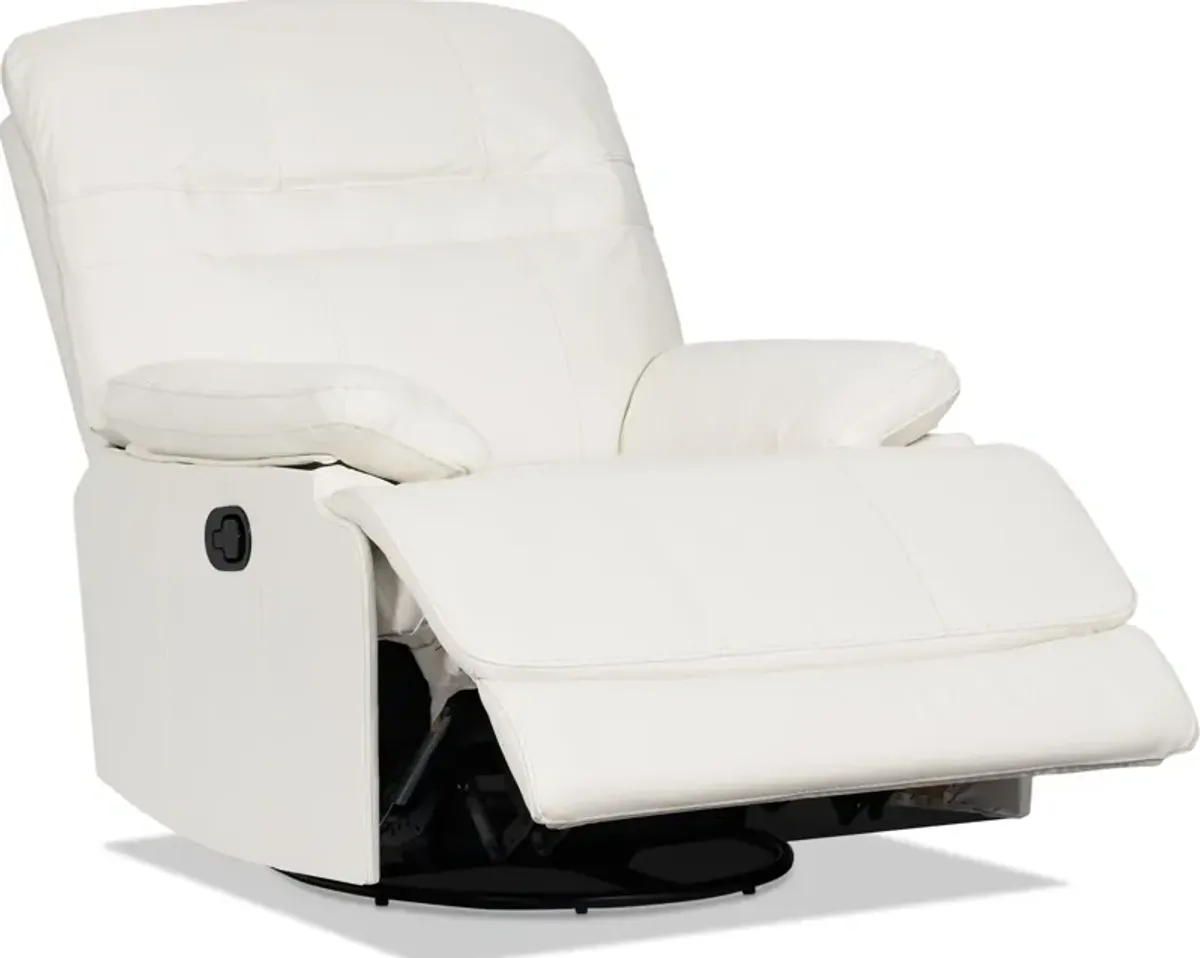 Noles Manual Gliding Recliner - White