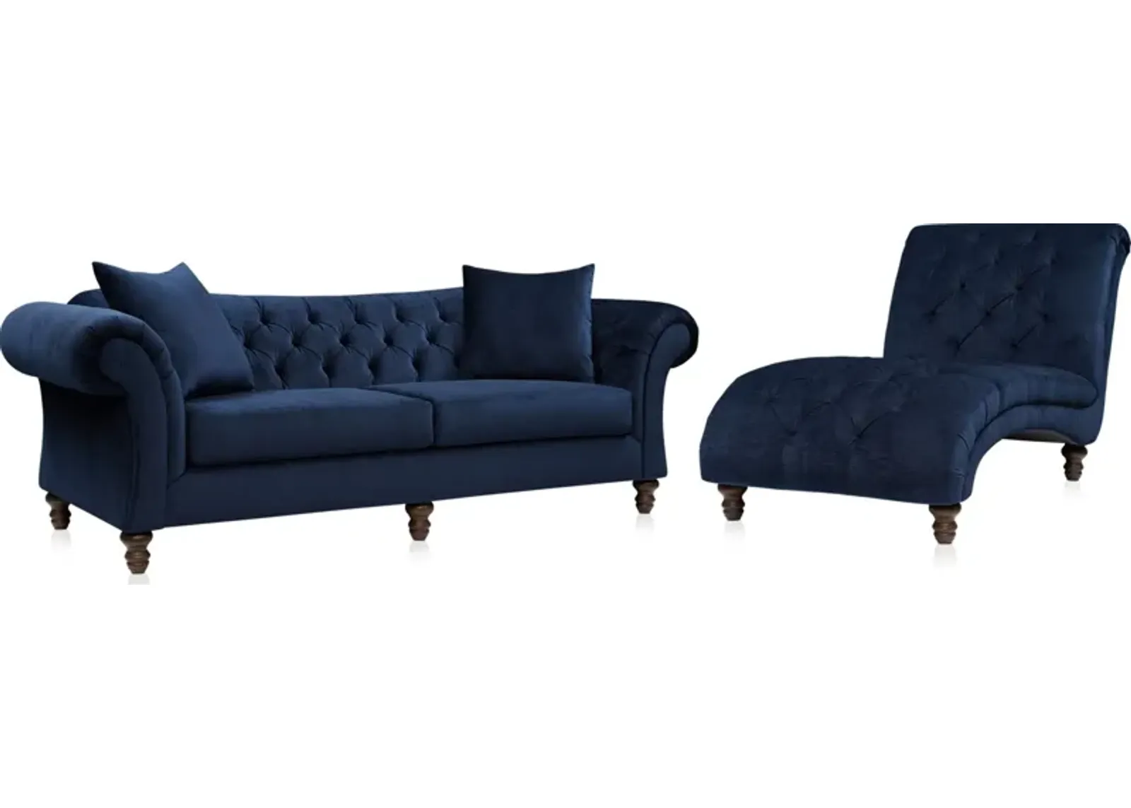 Leah Sofa and Chaise - Navy