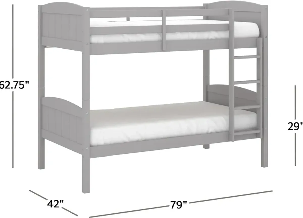 Bassel Twin Over Twin Bunk Bed - Gray