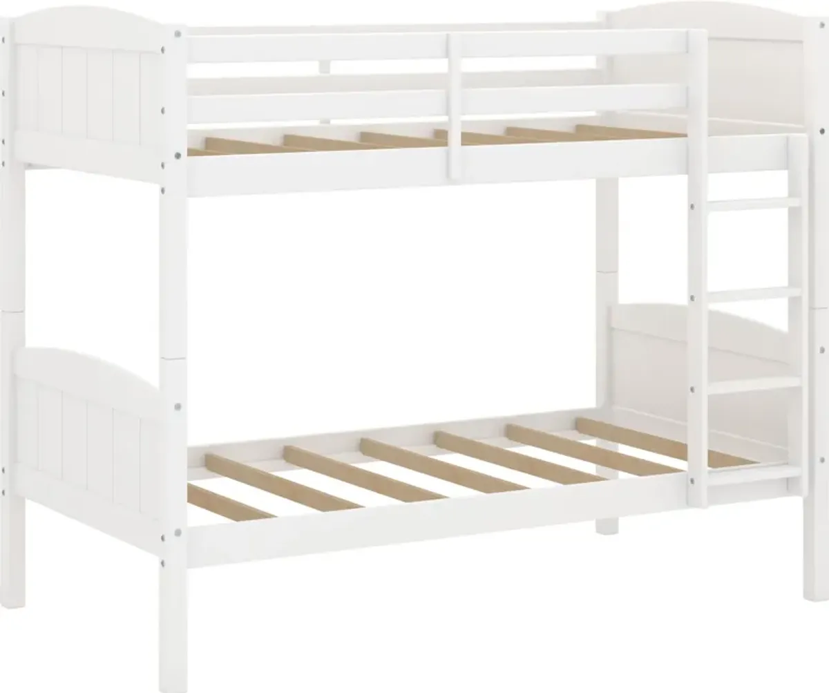 Bassel Twin Over Twin Bunk Bed - White