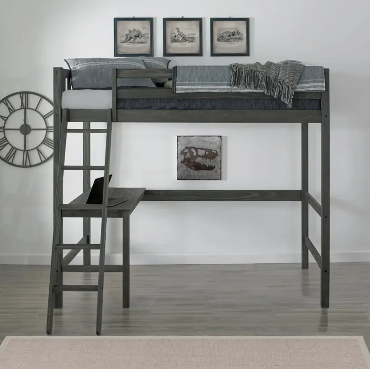 Averill Twin Loft bed with Desk