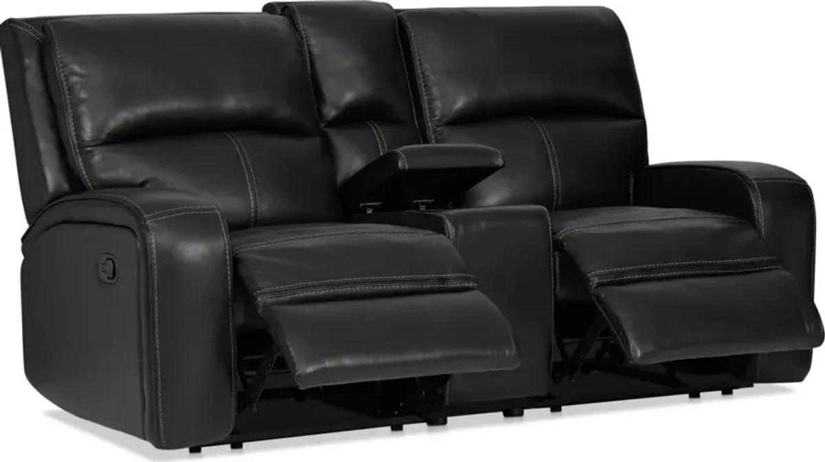 Burke Manual Reclining Leather Sofa, Loveseat and Recliner