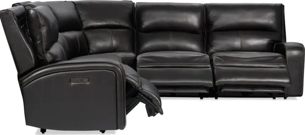 Burke 5-Piece Dual-Power Reclining Leather Sectional