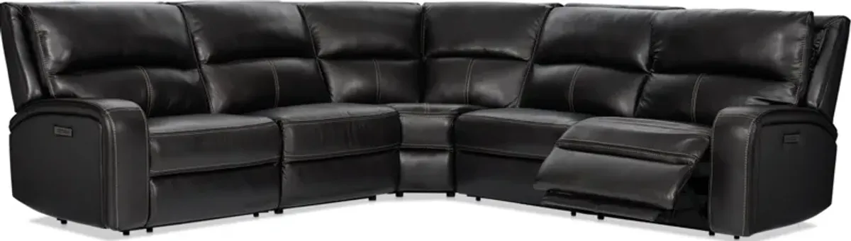 Burke 5-Piece Dual-Power Reclining Leather Sectional