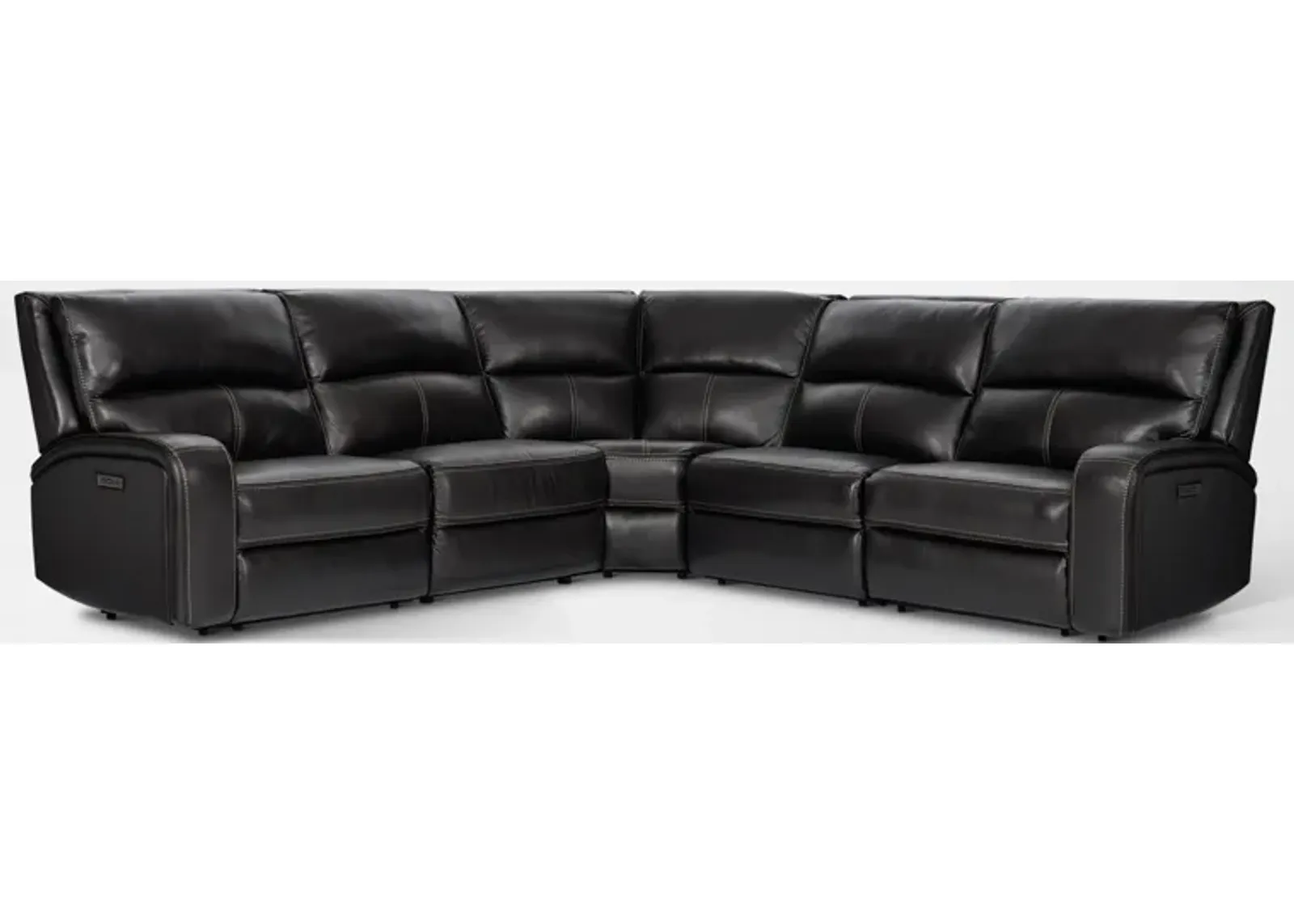 Burke 5-Piece Dual-Power Reclining Leather Sectional