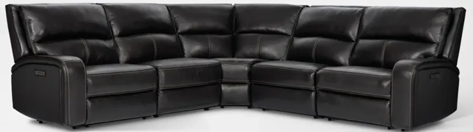 Burke 5-Piece Dual-Power Reclining Leather Sectional