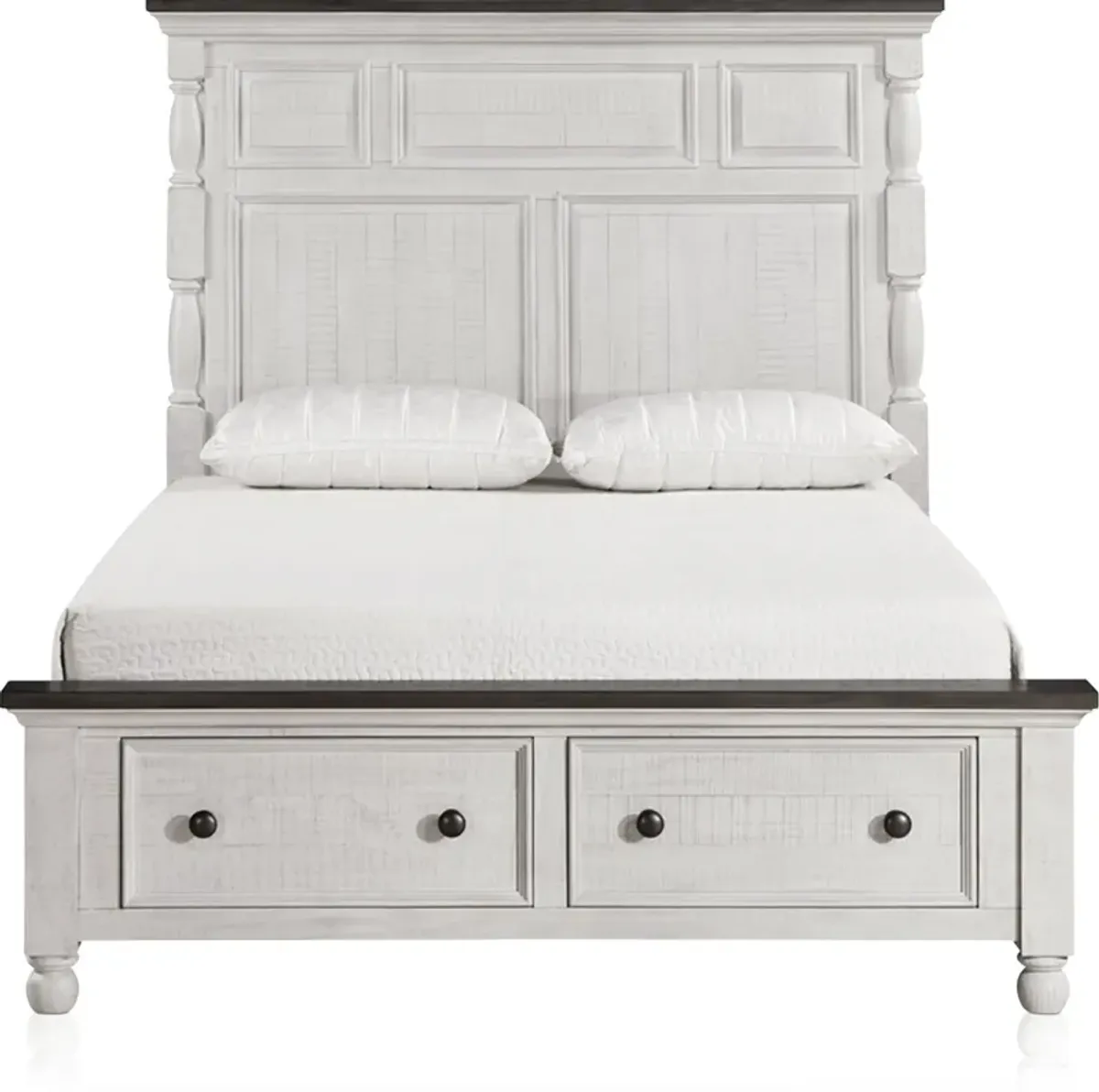 Riverview 5-Piece Queen Storage Bedroom Set with Dresser and Mirror - White