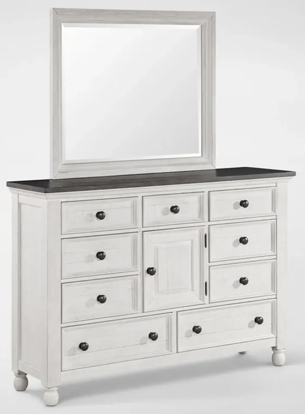 Riverview 5-Piece Queen Storage Bedroom Set with Dresser and Mirror - White