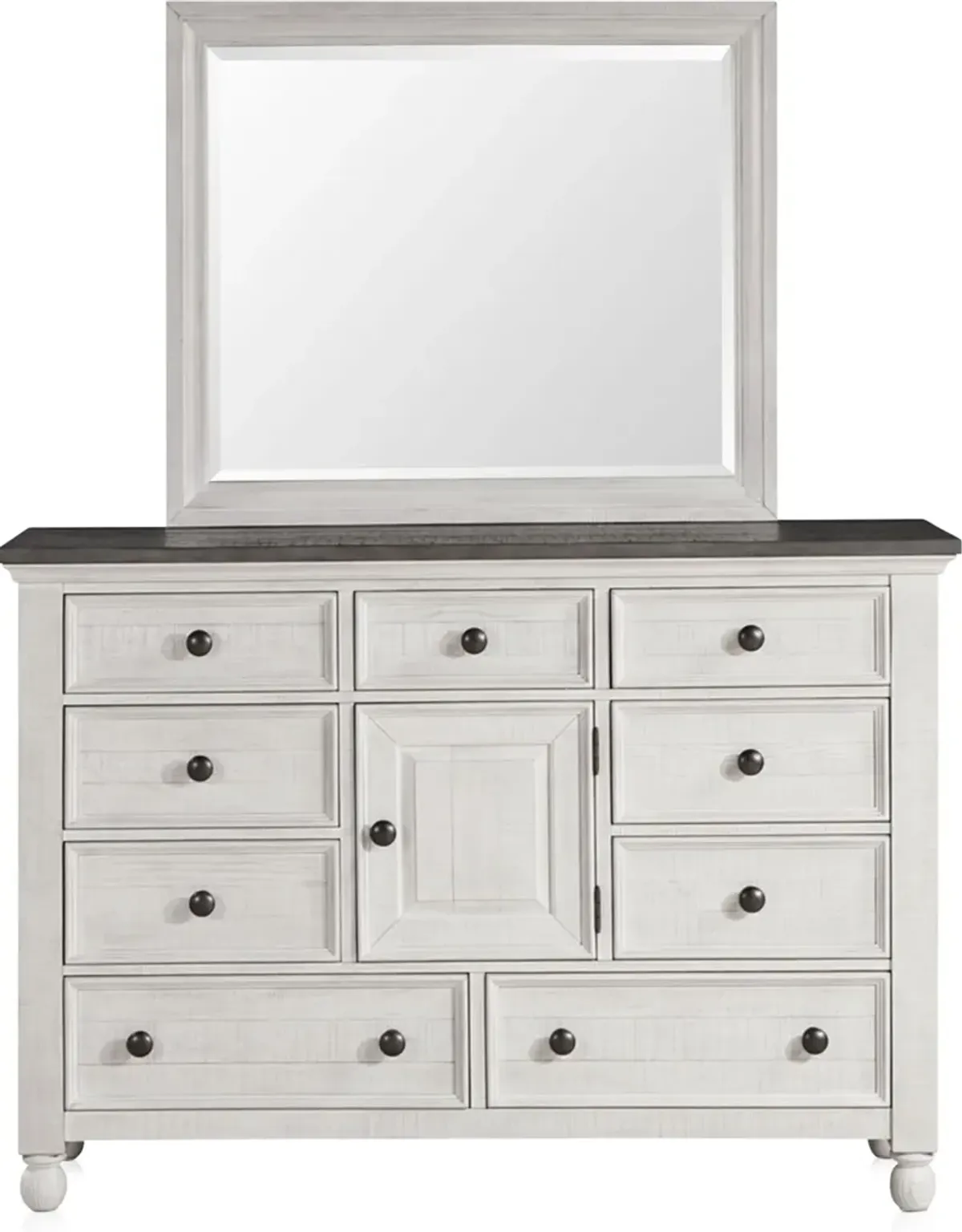 Riverview 5-Piece Queen Storage Bedroom Set with Dresser and Mirror - White