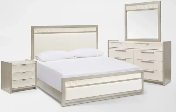 Coronado 6-Piece King Bedroom Set with Dresser, Mirror and Charging Nightstand