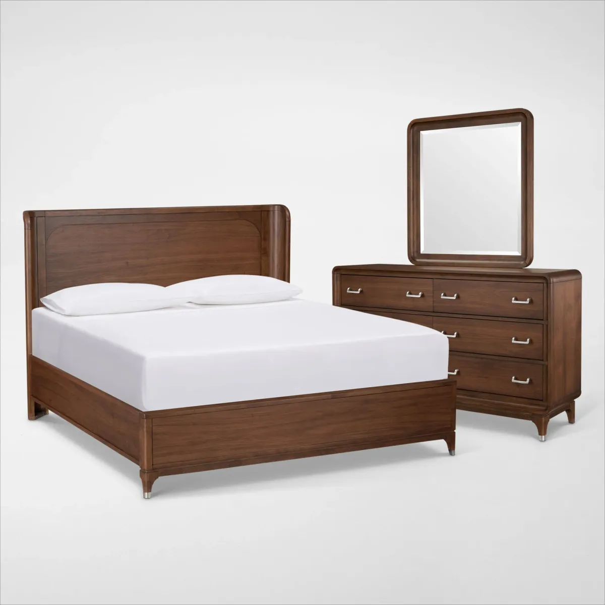 Chicago 5-Piece Queen Panel Bedroom Set with Dresser and Mirror