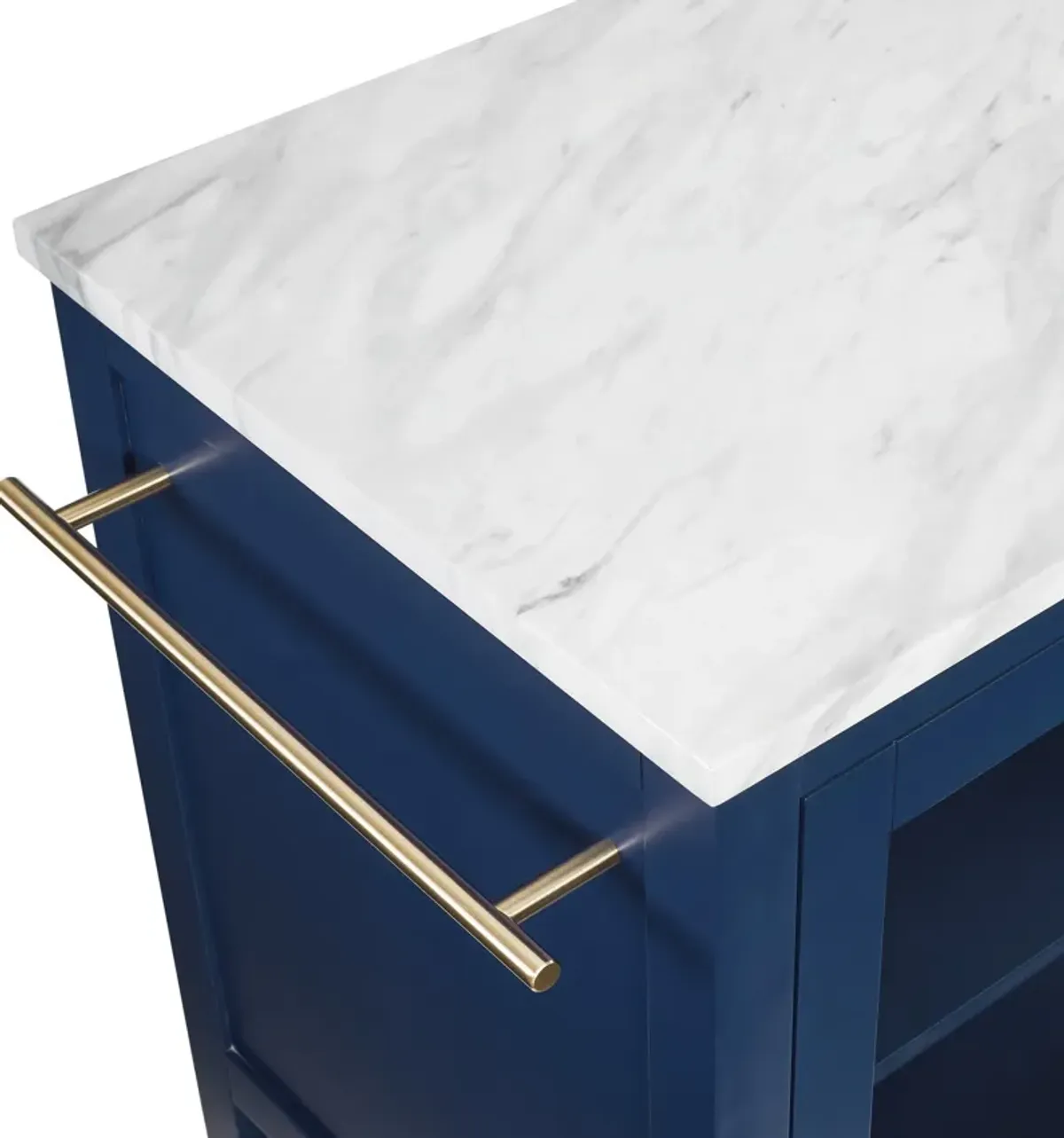 Aura Kitchen Island - Navy/White