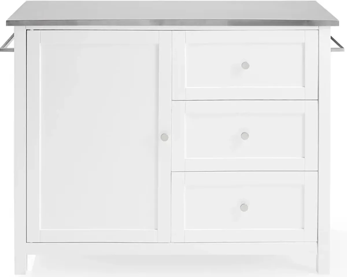 Elio Kitchen Island - White/Stone