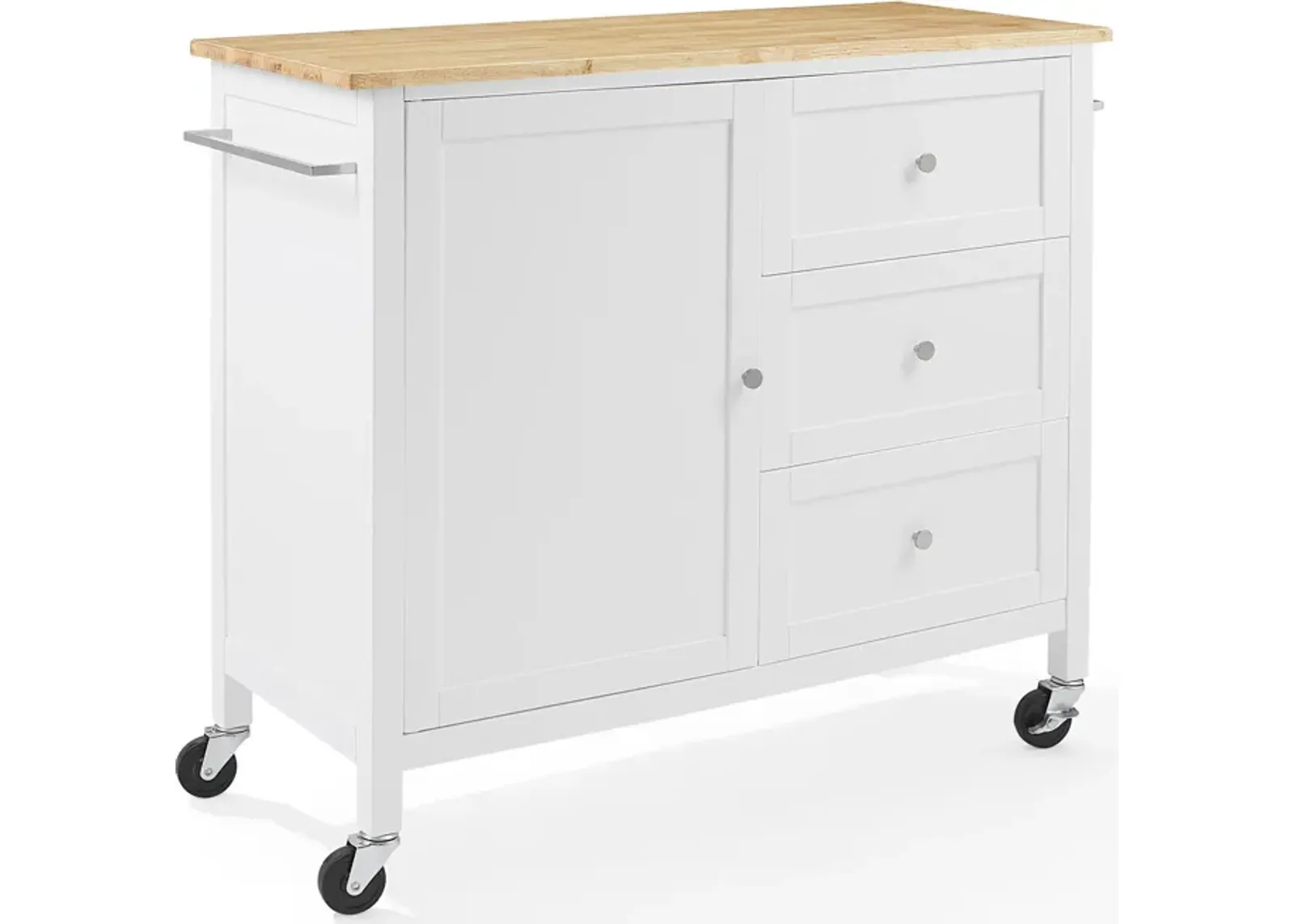 Elio Kitchen Island - White/Natural