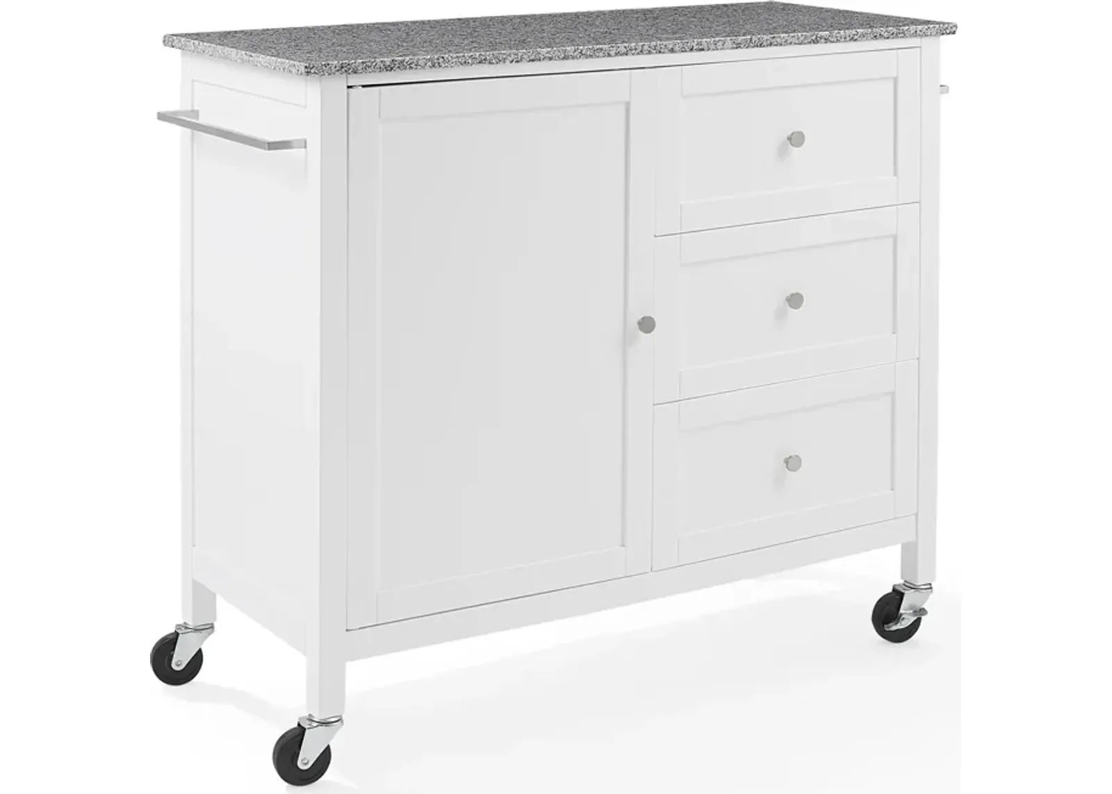 Elio Kitchen Island - White/Gray Granite