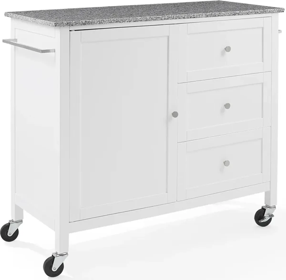 Elio Kitchen Island - White/Gray Granite