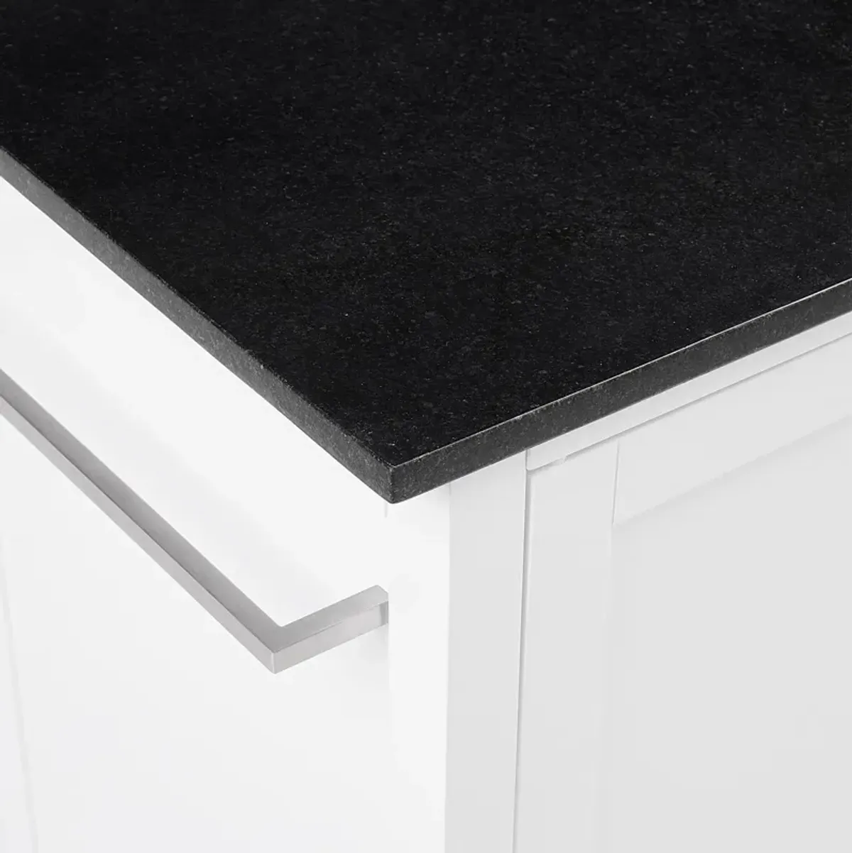 Elio Kitchen Island - White/Black Granite