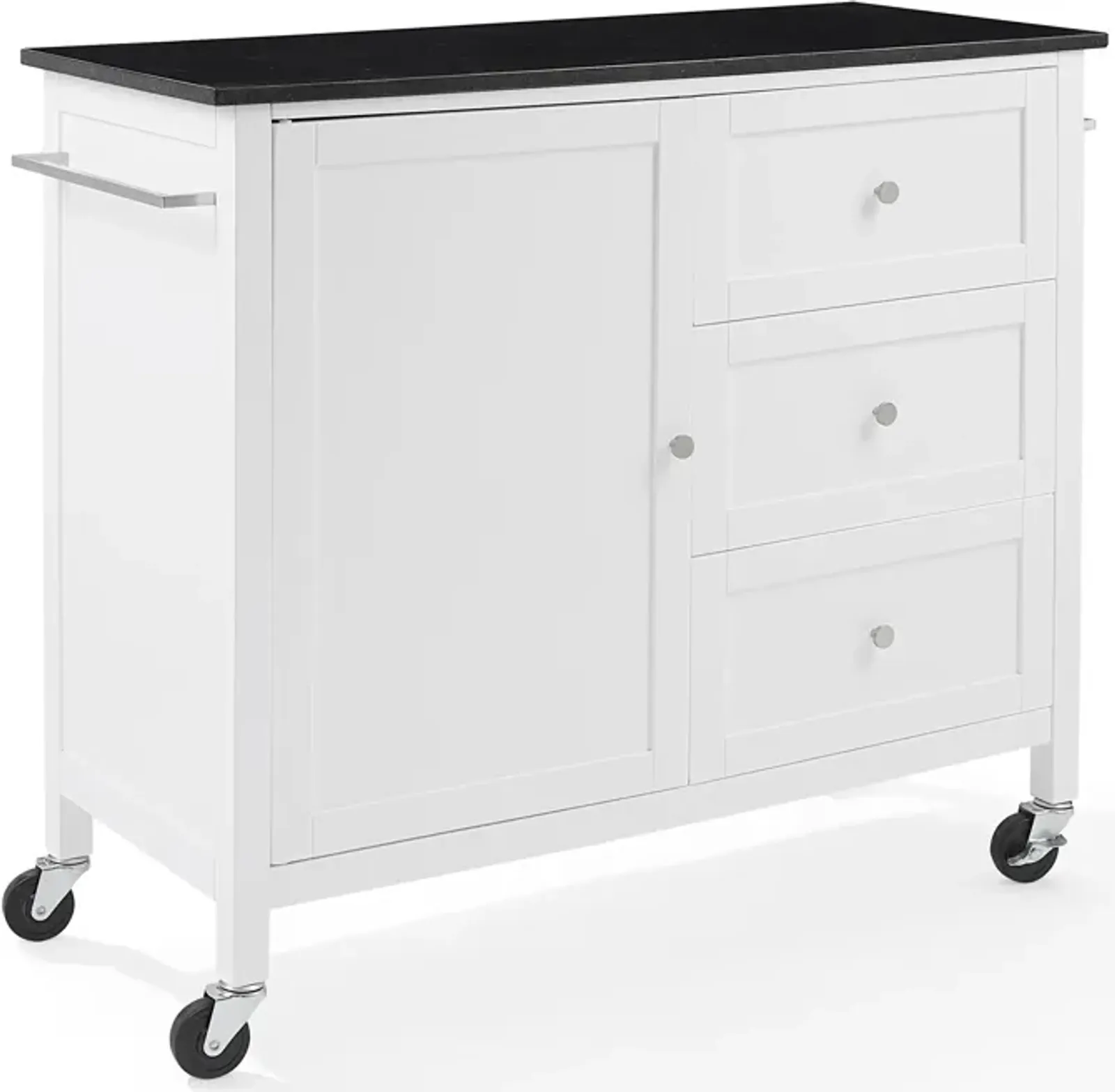 Elio Kitchen Island - White/Black Granite