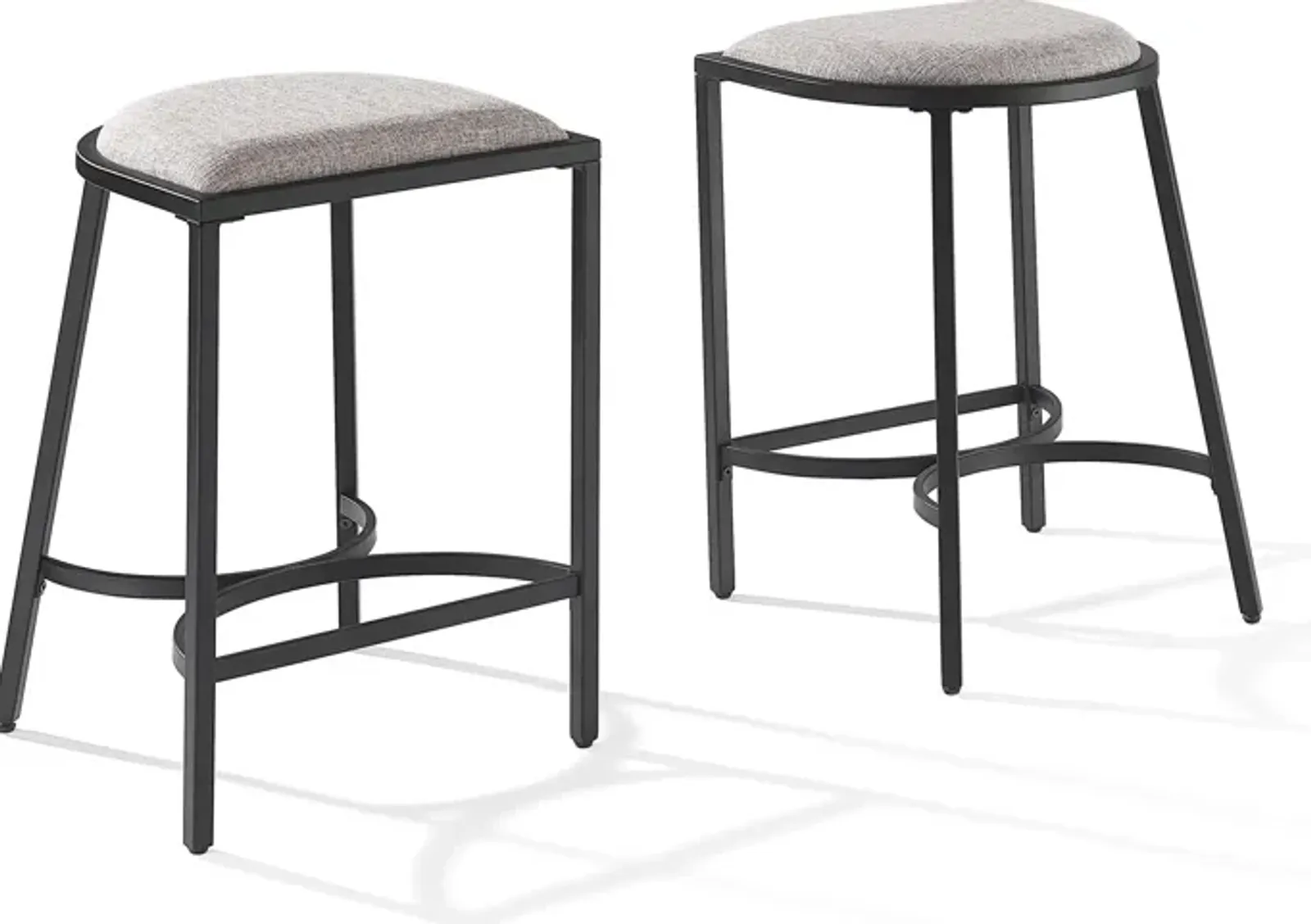 Huck Set of 2 Counter-Height Stools - Gray/Matte Black