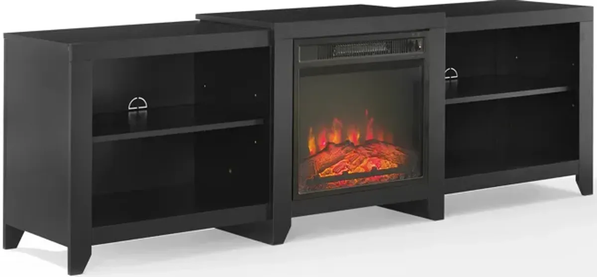 Andie 69" TV Stand with Fireplace - Black