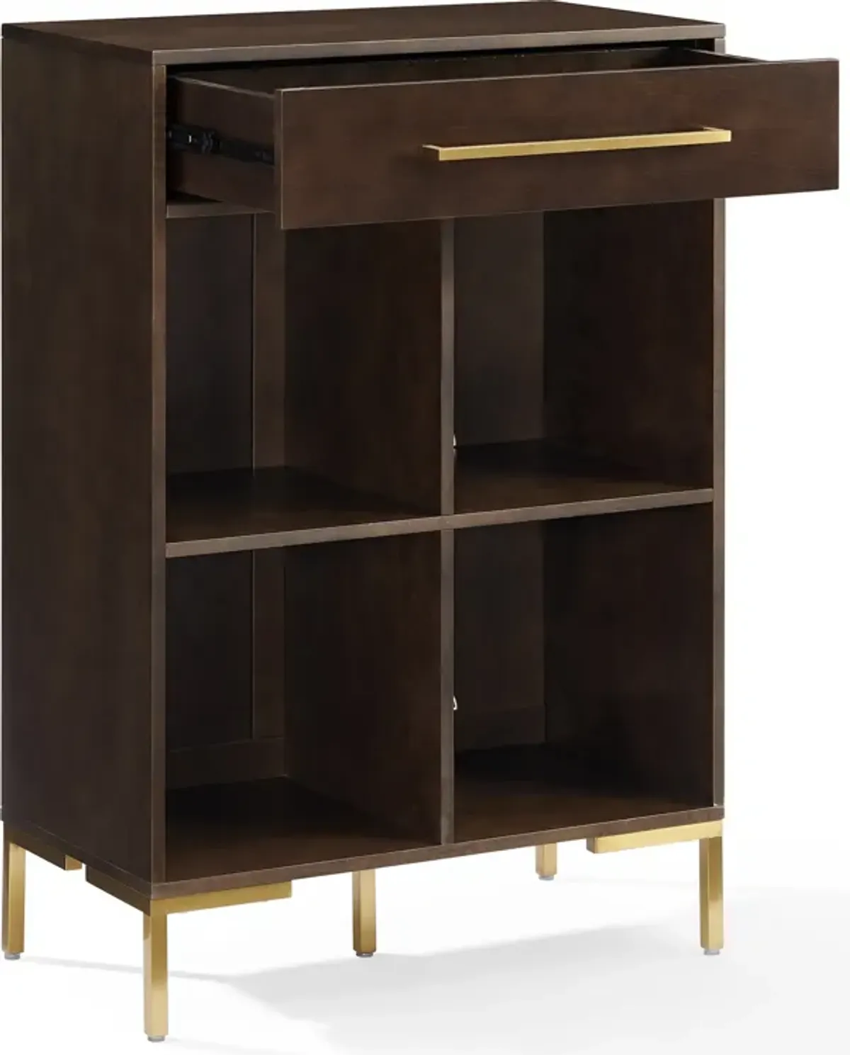 Avni Record Storage Bookcase - Dark Brown