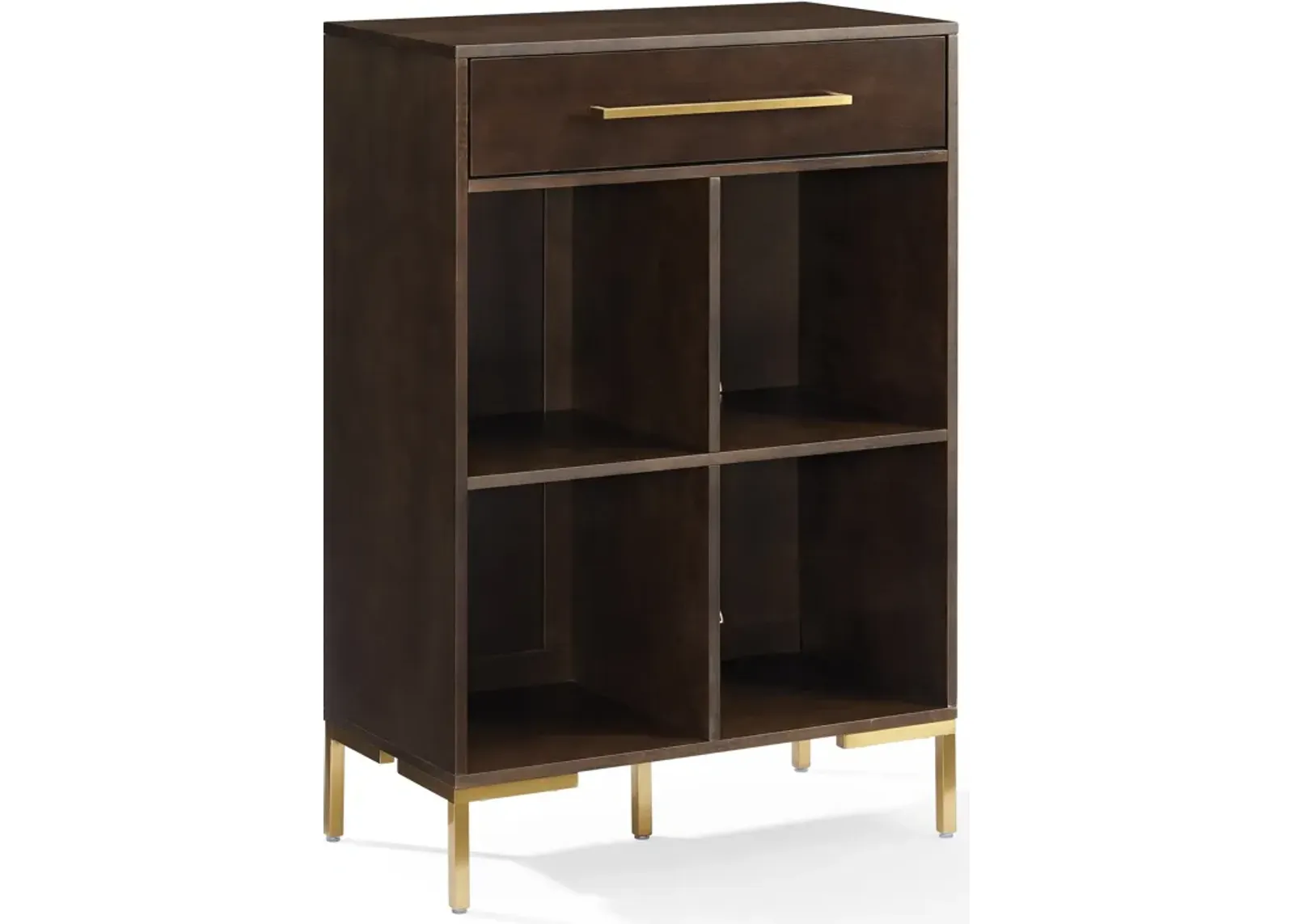 Avni Record Storage Bookcase - Dark Brown