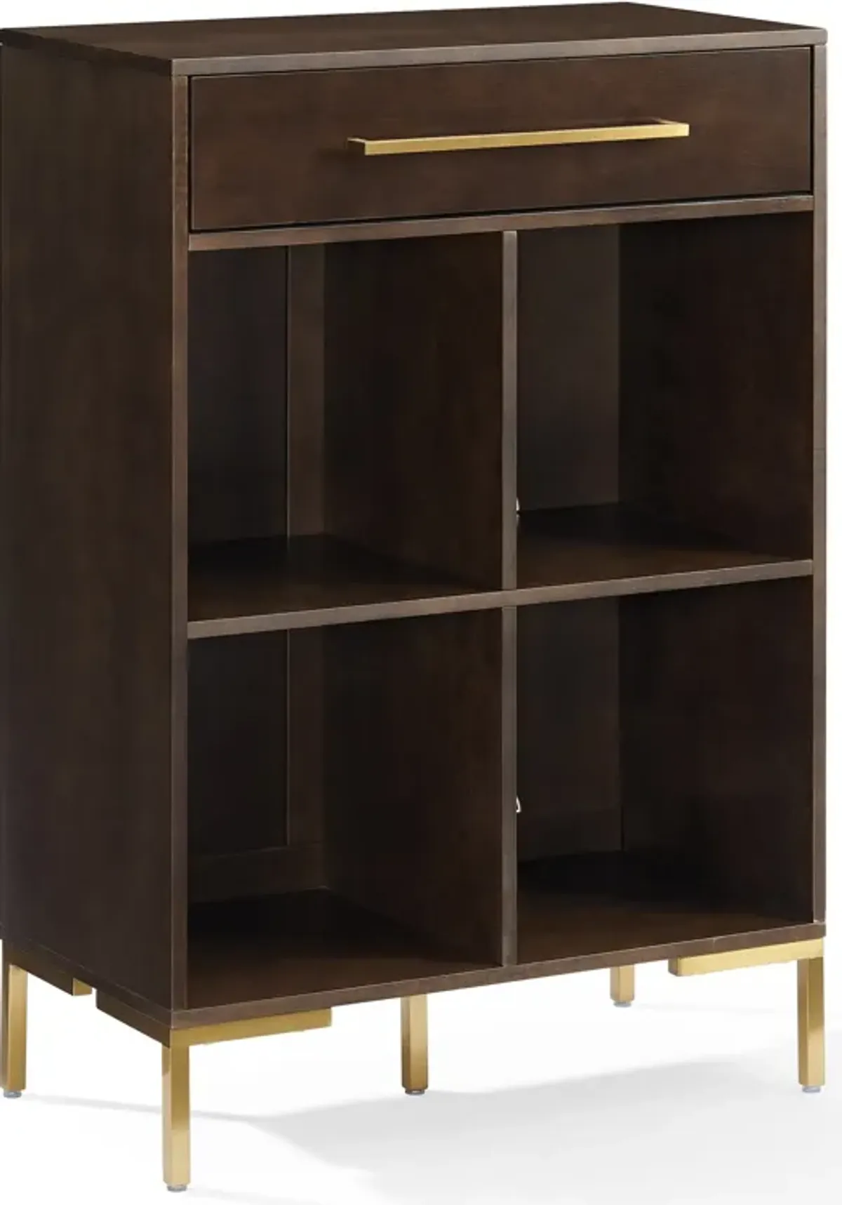 Avni Record Storage Bookcase - Dark Brown