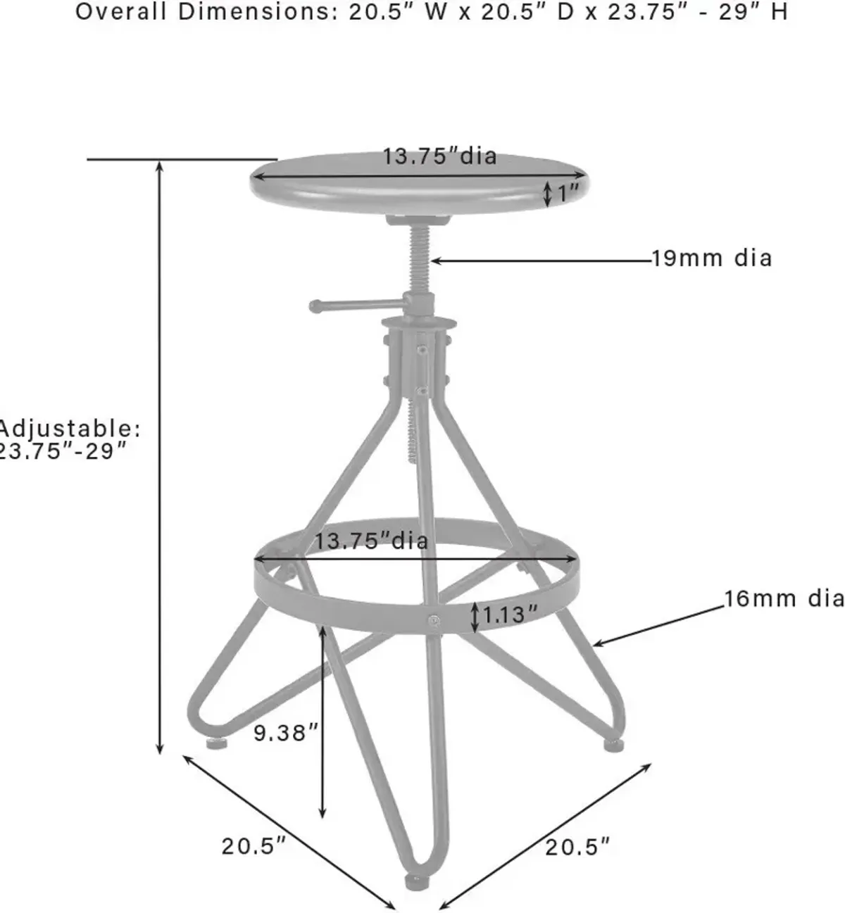 Suki Adjustable Swivel Stool