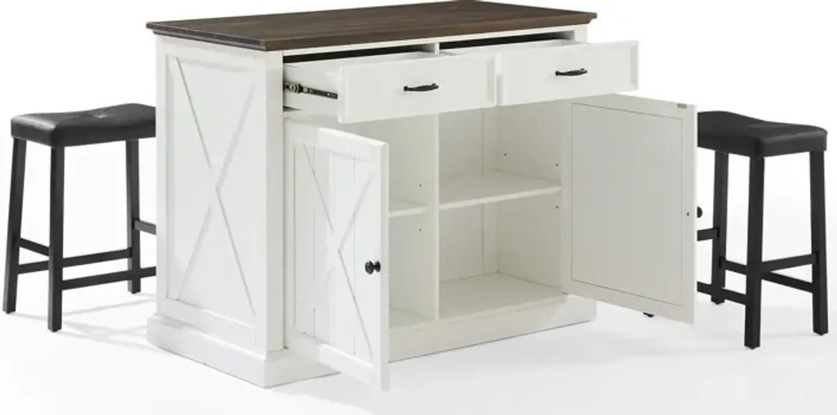 Jansen Kitchen Island and Truman Stools