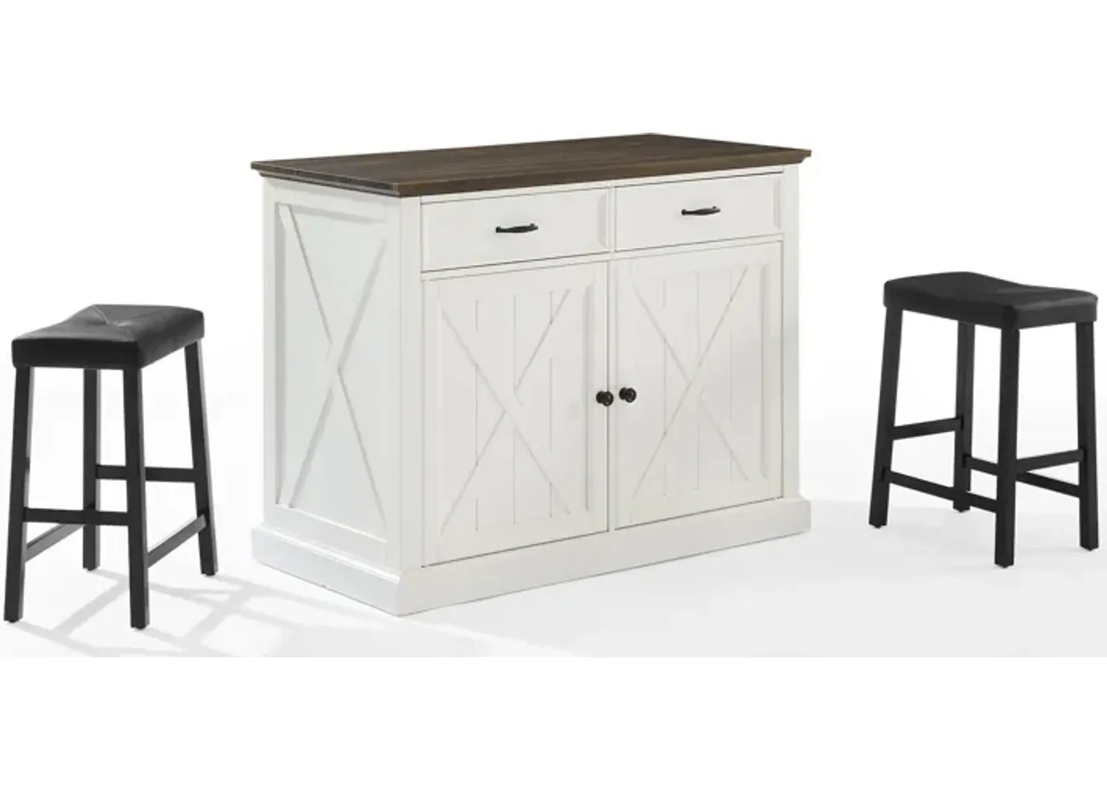 Jansen Kitchen Island and Truman Stools