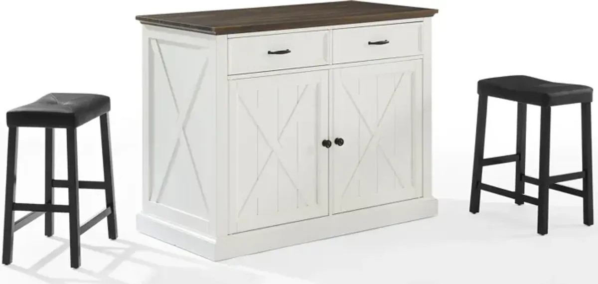 Jansen Kitchen Island and Truman Stools